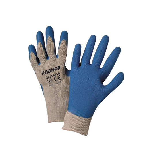 Radnor Blue Latex Palm Econ Strong Knit Glove Large - Gloves